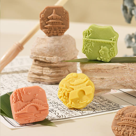 【唐风宋点】悠享时送礼佳品下午茶点心 休闲零食喜饼 送长辈礼物团购 绿豆糕 净含量50g 商品图3