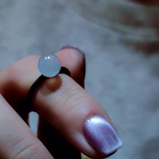 「墨影凝珠」翡翠珠子戒指（特价款）（银电黑金） 商品图9