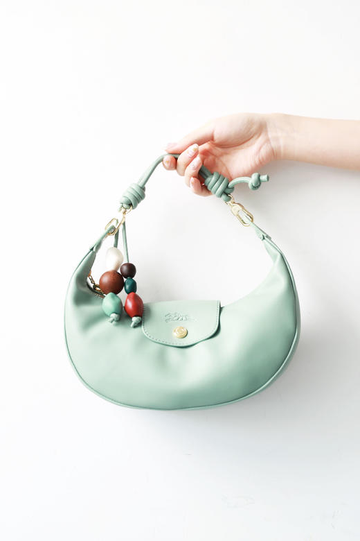 月牙包+饺子包，串珠仙女包包。头层牛皮法式腋下单肩包女C062388 商品图4