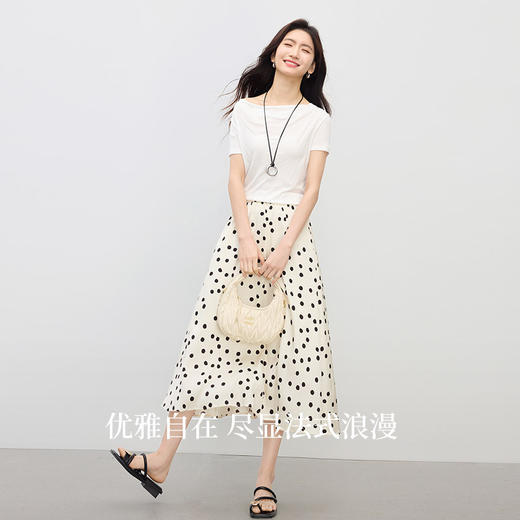 熙世界海边度假风波点半身裙女气质优雅a字雪纺裙子 商品图2