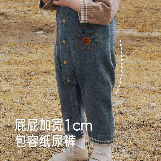 【商场同款】英氏婴儿衣服秋冬羊毛保暖婴儿连体衣保暖长袖外出服 商品图2
