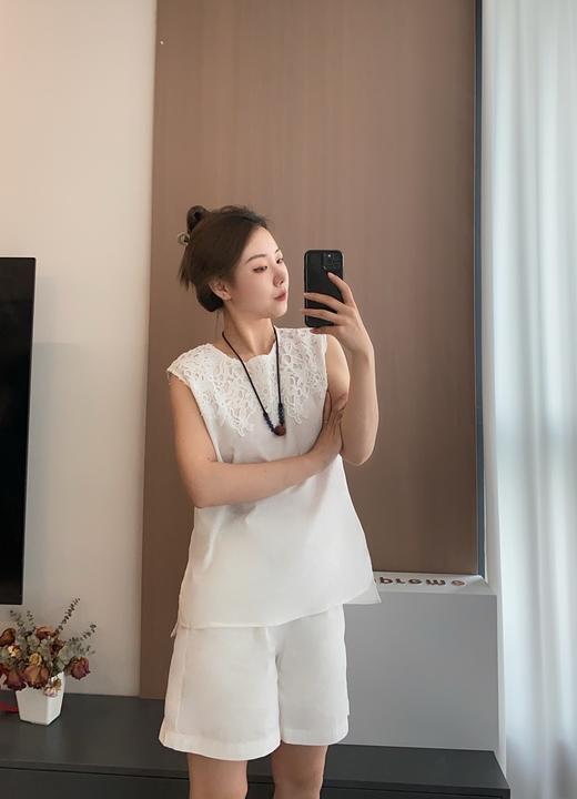 姹弥Charming·重工蕾丝亚麻套装，素净雅致，简约透气【G】 商品图7