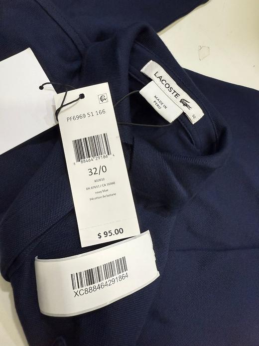 瑕疵Lacoste 女士夏季款修身纯色五分袖隐藏扣POLO衫PF6969 商品图2
