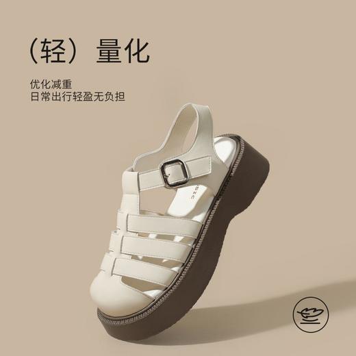 ZHR则则厚底罗马凉鞋2025新款编织猪笼鞋圆头魔术贴女鞋法式凉鞋 商品图5