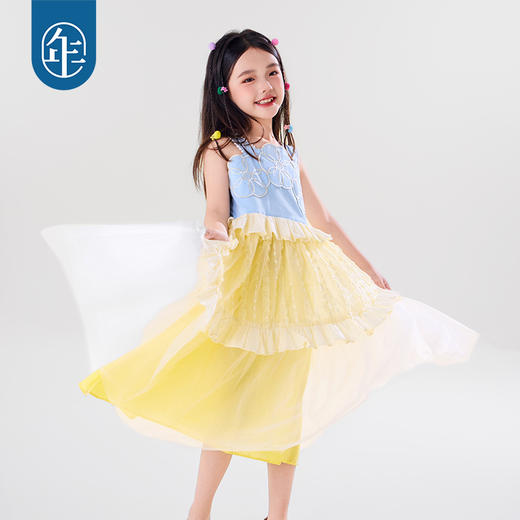 年衣童装吊带连衣裙25夏季新款民族无袖网纱A字布朗阿娅连衣裙 商品图1