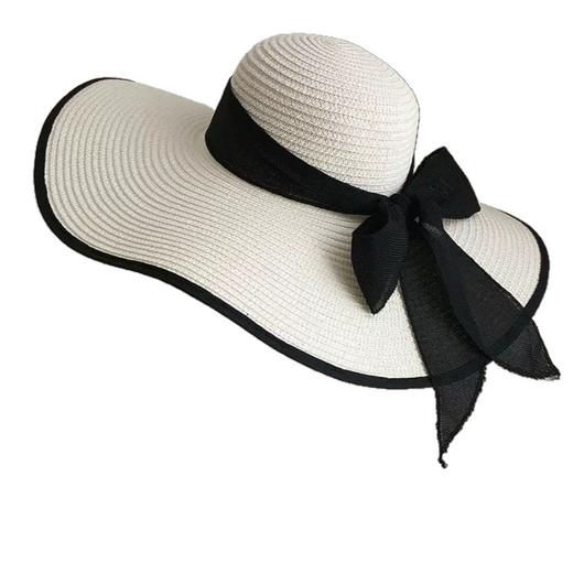 韩版草编太阳帽  【度假必备🔥】韩版蝴蝶结草编太阳帽，沙滩遮阳+可折叠设计，优雅又实用🌞👒 商品图4