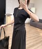 重塑腰线松弛套装遮肉收腰开叉短袖T垂感口袋A字裙 商品缩略图12