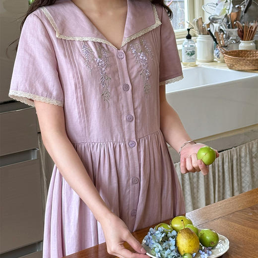 裁缝学苑AH22亚麻翻领短袖连衣裙纸样女装裙子样板图纸 商品图3