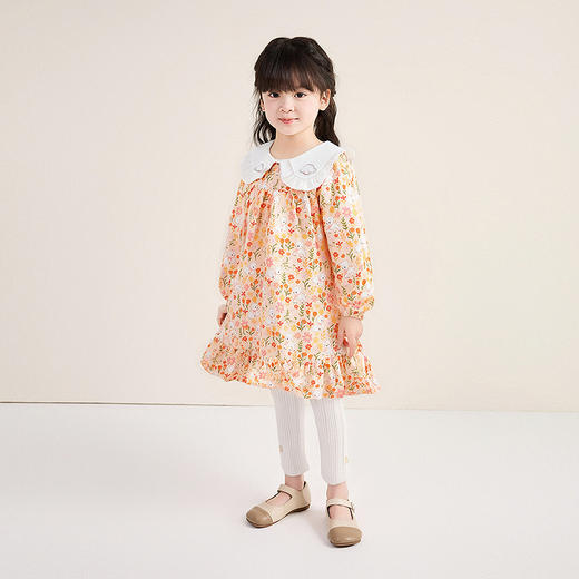 笛莎Deesha 童装女童裙子2025秋新款女童可爱碎花小羊印花连衣裙 商品图2