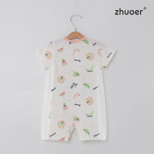 【短袖对襟哈衣】卓儿夏季婴儿连体衣男女宝宝薄款透气纯棉卡通爬服 商品图3