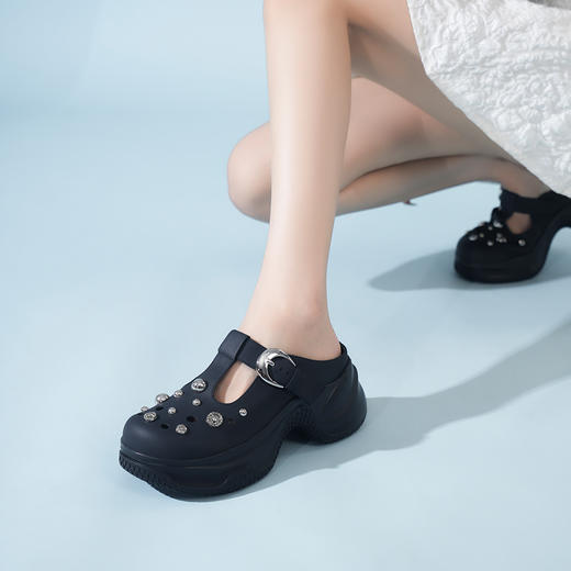 豪麟名鞋奥莱迪嘉女鞋凉拖牛皮革DJHJO51WL211黑色  原价1660元 商品图1