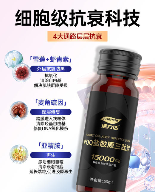 至尊小黑瓶—PQQ盐胶原三肽饮500ml（10瓶*50ml） 商品图4