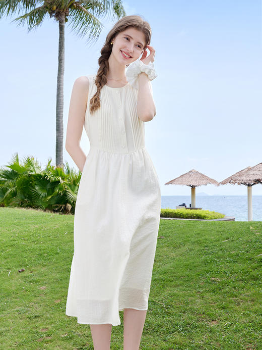 【百图lulu定制】【风琴褶背心裙】法式风琴褶 气质 无袖连衣裙 商品图5