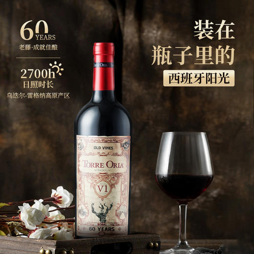 西班牙原瓶进口 奥兰古藤V1干红葡萄酒13度750ml*6 稀有60年老树葡萄 商品图1