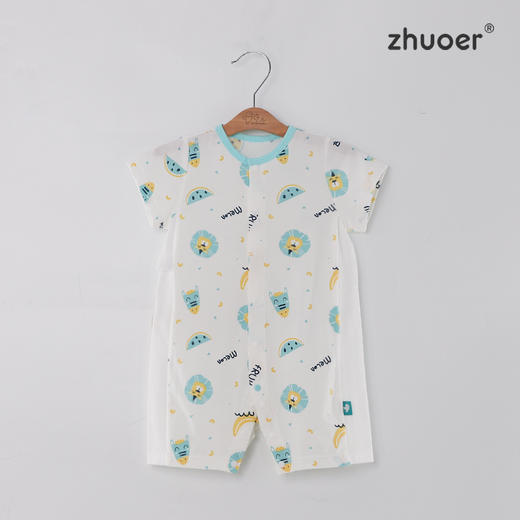 【短袖对襟哈衣】卓儿夏季婴儿连体衣男女宝宝薄款透气纯棉卡通爬服 商品图5