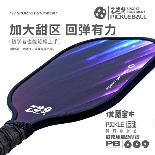 [2拍送4球] 友谊729 匹克球609型五层杨木底板耐打耐磨专业匹克球拍大童成人室内外通用套装 商品图3