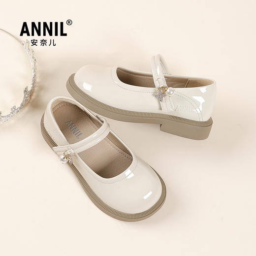 ANNIL/安奈儿百搭亮闪闪水晶软底公主皮鞋HG5301445 商品图0