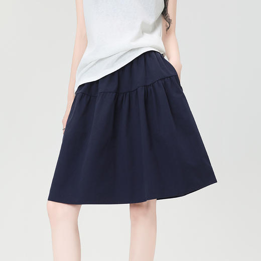 夏季薄款高腰A字半身裙 日系休闲垂感宽松工装裙 商品图1