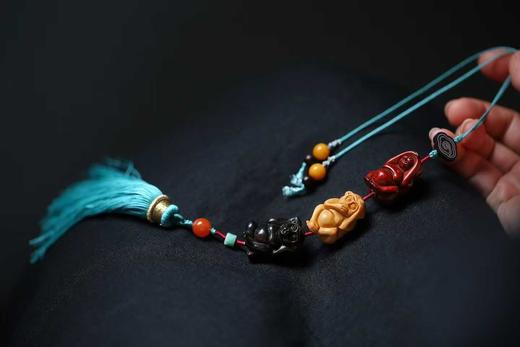 三不猴°黄杨木|紫檀|紫光檀挂件 商品图0