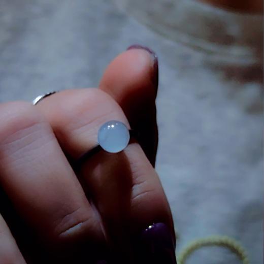 「墨影凝珠」翡翠珠子戒指（特价款）（银电黑金） 商品图5