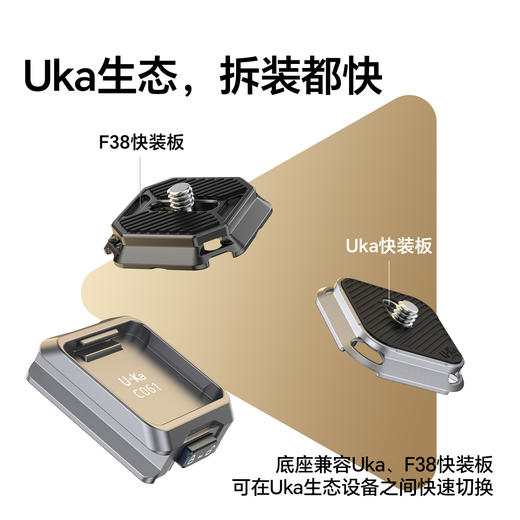 Ulanzi优篮子 C061Uka稳定器快装套件适用于DJI RS4/3/2兼容阿卡小隼F38快装大疆RS4 mini快拆板三脚架相机底座 商品图4