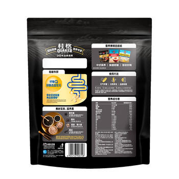 桂格（QUAKER）5黑混合即食燕麦片518克 添加黑芝麻 零添加白砂糖 商品图5