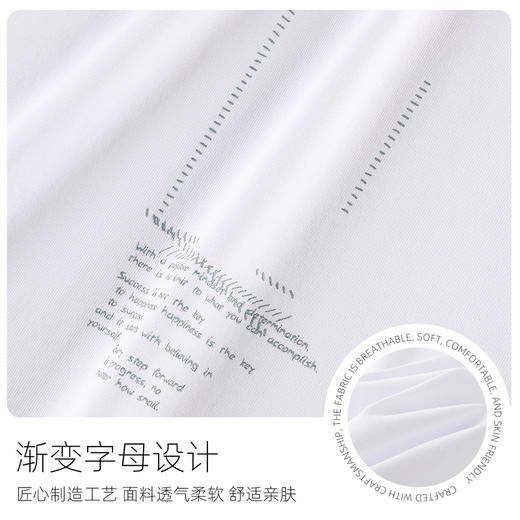 GXG男装【多变字母】25夏季时尚简约百搭休闲男式短袖T恤纯棉上衣K&C 商品图2