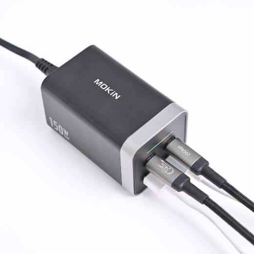 【kx】MOKIN 150W氮化镓充电器四口2C+2A适用笔记本手机平板多设备充电Type-C口100W 商品图1