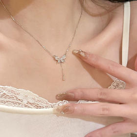 流苏蝴蝶结锁骨项链纪念日百货162297775