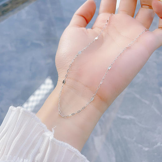 【限时8.8折】【线上铂金馆】PT950 【国际铂金协会】铂金空心十字链间片不可调节项链（面宽约2-2.4mm）(ACPTXL00021)预售产品下单后不退款不退货不换货不补差价) 商品图2