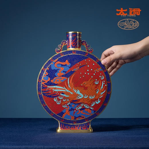 太铜 全铜摆件《太铜朱雀瓶（景泰蓝）》限量99件 商品图4