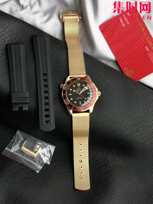 钢铁侠同款 欧米茄VS海马300米系列 男士腕表 新款海马007 青铜金与勃根地红的融合海马300米，VS定制Cal.8806一体 商品图2
