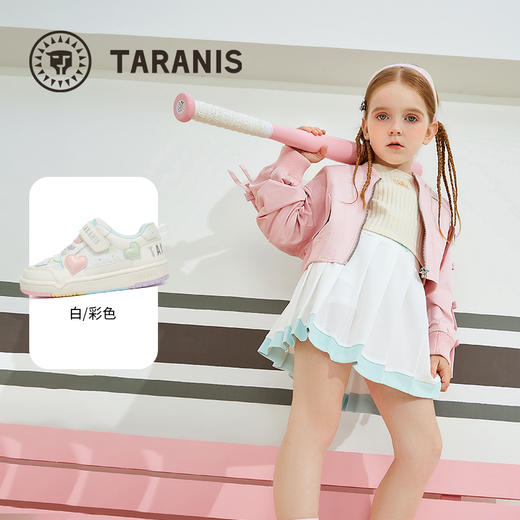 泰兰尼斯童鞋2025秋季新款儿童板鞋甜心公主女童运动鞋轻量休闲鞋 T02X5C6842 商品图1