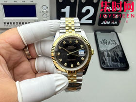 C厂劳力士日志型41mm 间金黑盘钻面 3235机 五珠链 904L钢 男士腕表