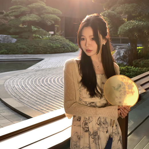 金蘑菇菇 /花间吻 温柔风碎花吊带裙 定制轻奢醋酸锻国风夏季显瘦 商品图2