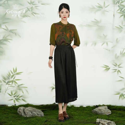 【时光画廊】【香云纱】乔万尼2025新品新中式立领拼接宽松真丝上衣ED2C556 商品图3