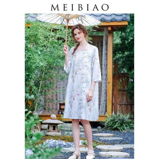 3楼 美标新中式国风睡裙睡衣女莱塞尔春夏可外穿家居服89266 商品图4