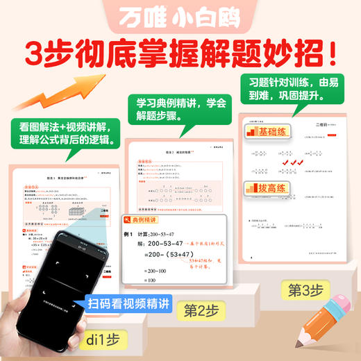 万唯小白鸥小升初计算72技法数学一二三四五六年级上册语数英人教版课本基础知识盘点小学生暑假作业练习册升学衔接教材全套 商品图2