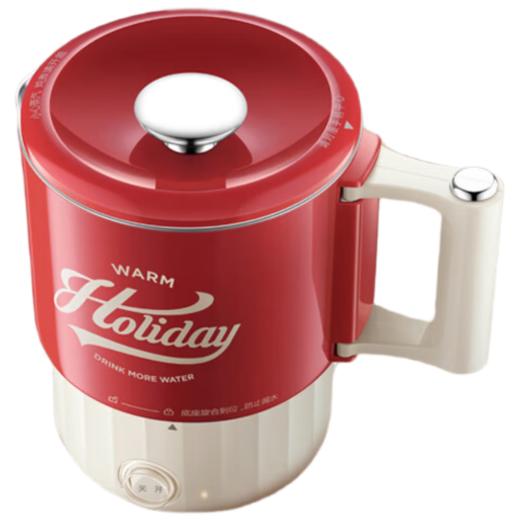 苏泊尔（SUPOR）SW-08S02A多功能烧水壶双层防烫便携式可折叠水壶 泡面 中国红折叠壶 商品图0