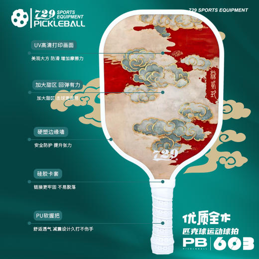 [2拍送4球] 友谊729 匹克球603型五层杨木底板耐打耐磨专业匹克球拍大童成人室内外通用套装 商品图1