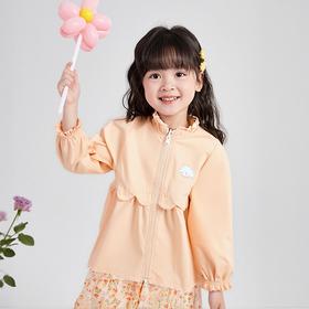 笛莎Deesha 童装女童外套2025秋新款女童木耳边小羊头绣标正反穿外套