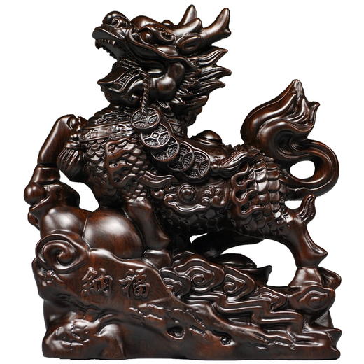 黑檀木麒麟摆件 实木家用卧室客厅店铺办公室摆件开业礼品 商品图4