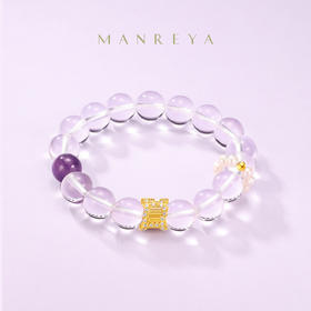 Manreya玛芮雅“流影星穹”白水晶多巴胺手串丨紫水晶，白水晶，铜镀金