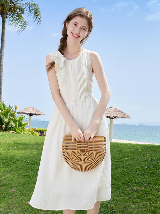 【百图lulu定制】【风琴褶背心裙】法式风琴褶 气质 无袖连衣裙 商品图0