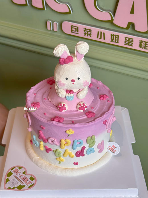 手绘立体小兔子蛋糕 商品图0