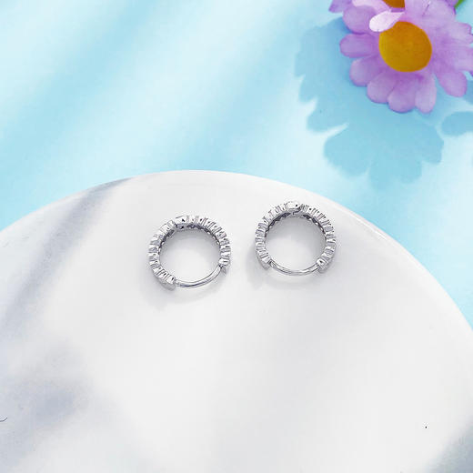 【限时8.8折】【线上铂金馆】PT950 【国际铂金协会】铂金镂空双排仿钻耳饰耳圈(ACPTES00017)预售产品下单后不退款不退货不换货不补差价) 商品图2
