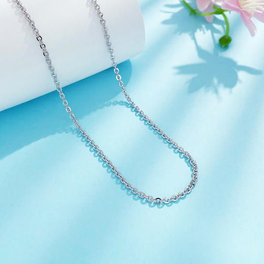 【限时8.8折】【线上铂金馆】PT950 【国际铂金协会 】铂金空心不可调节闪O字链项链（面宽约2.1~2.5mm）(ACPTXL00042-3)预售产品下单后不退款不退货不换货不补差价) 商品图1