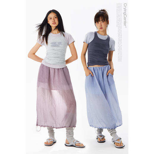 CryingCenter 糖果纸彩色抽绳花苞长裙 哭喊中心 商品图1