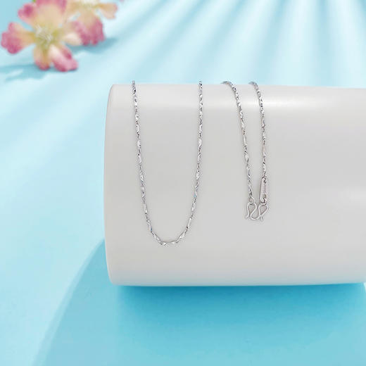 【限时8.8折】【线上铂金馆】PT950 【国际铂金协会】铂金镂空不可调节4克元宝项链（面宽约0.6-1mm）(ACPTXL00041-1)预售产品下单后不退款不退货不换货不补差价) 商品图2