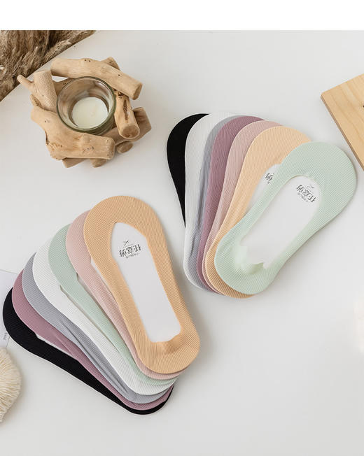 【速抢！38抢7对，一周不重色🔥】形船袜不掉跟！任意剪裁，冰丝超薄，夏季超薄款隐形任意剪冰丝短袜，清凉舒适一整天✨ 商品图0